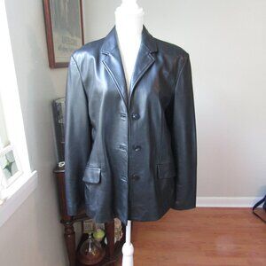 Diletta Lelli Made in Italy Black Leather Jacket EUR 50
